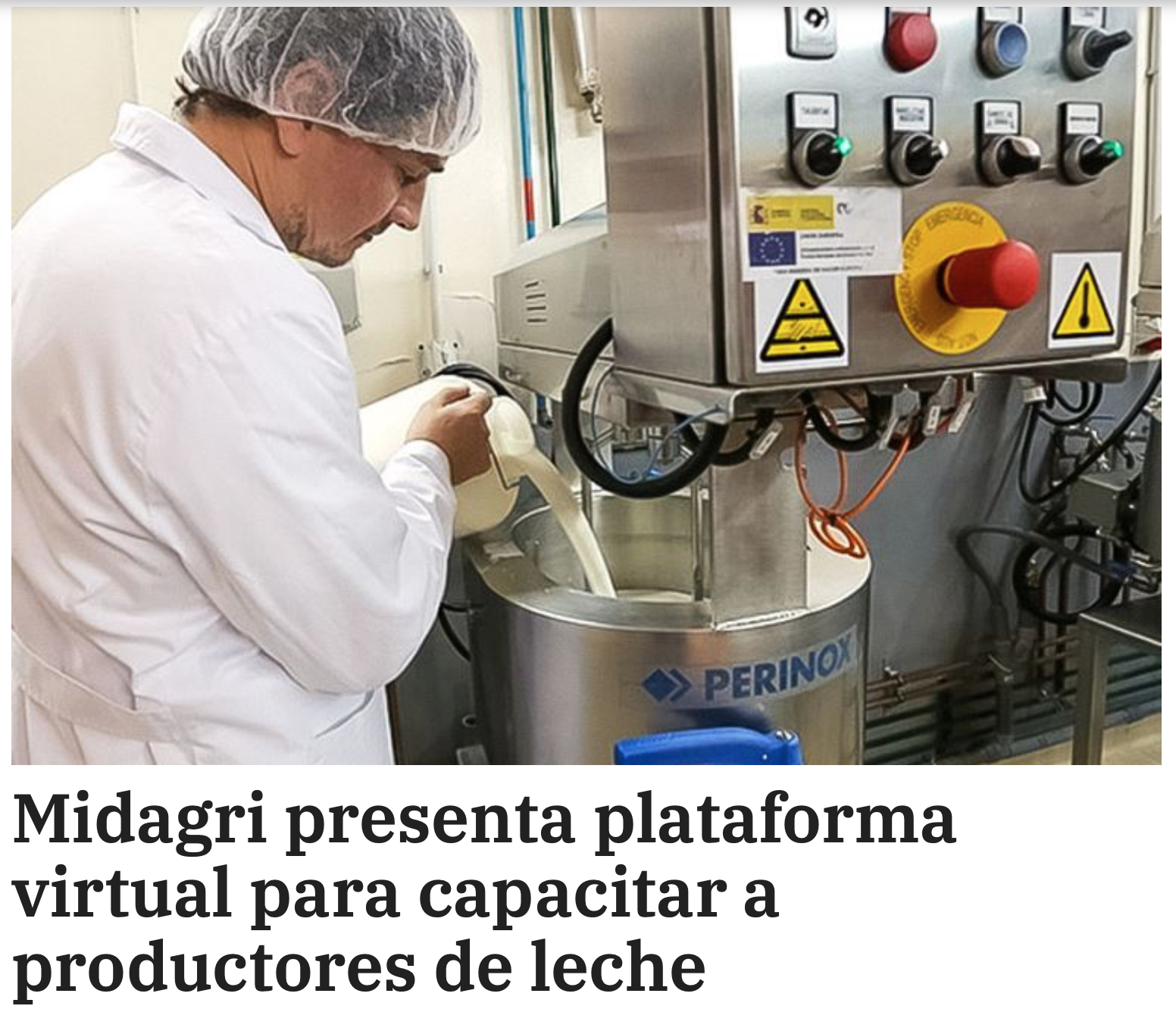 Midagri presenta plataforma virtual para capacitar a productores de leche