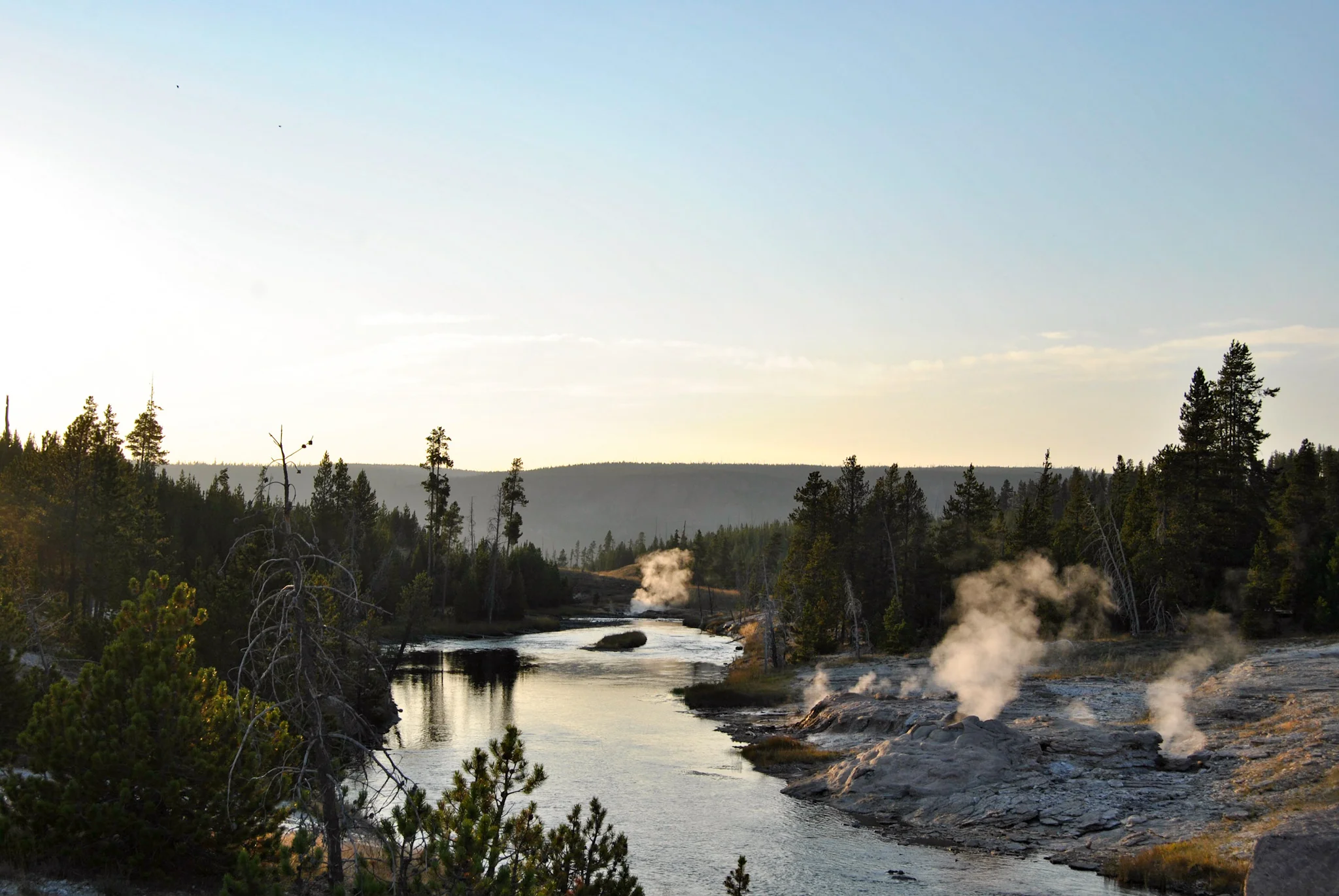 Sunset over the Firehole River, August 2015
