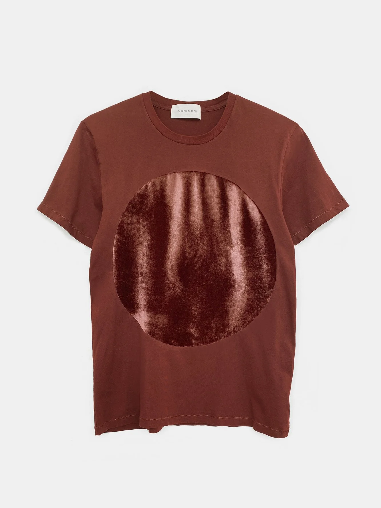 Velvet T-Shirt in Dark Brick