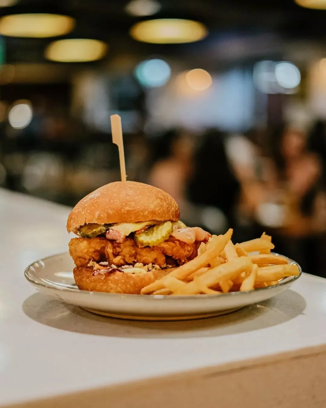 Crispy, juicy, and downright delicious!&nbsp;Our Southern Fried Chicken Burger is stacked high and full of flavour&nbsp;🍔

For bookings at Paddy's head to the link in out bio.