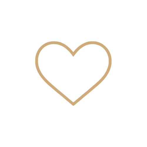 A simple, tan heart outline centered on a light gray background.
