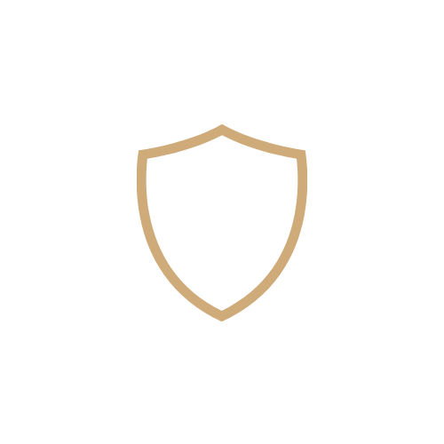 shield line icon in gold