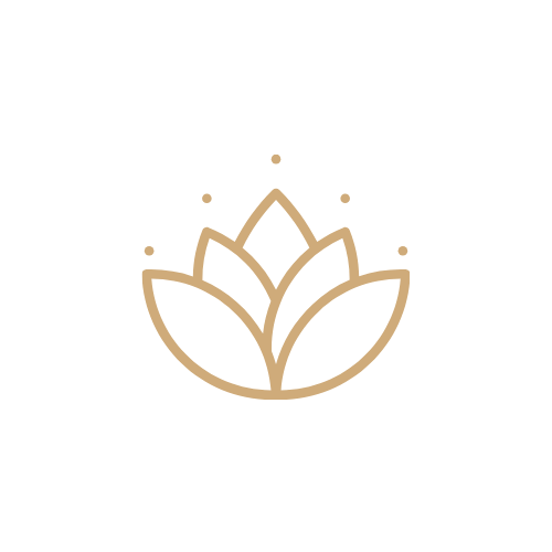 lotus line icon in gold