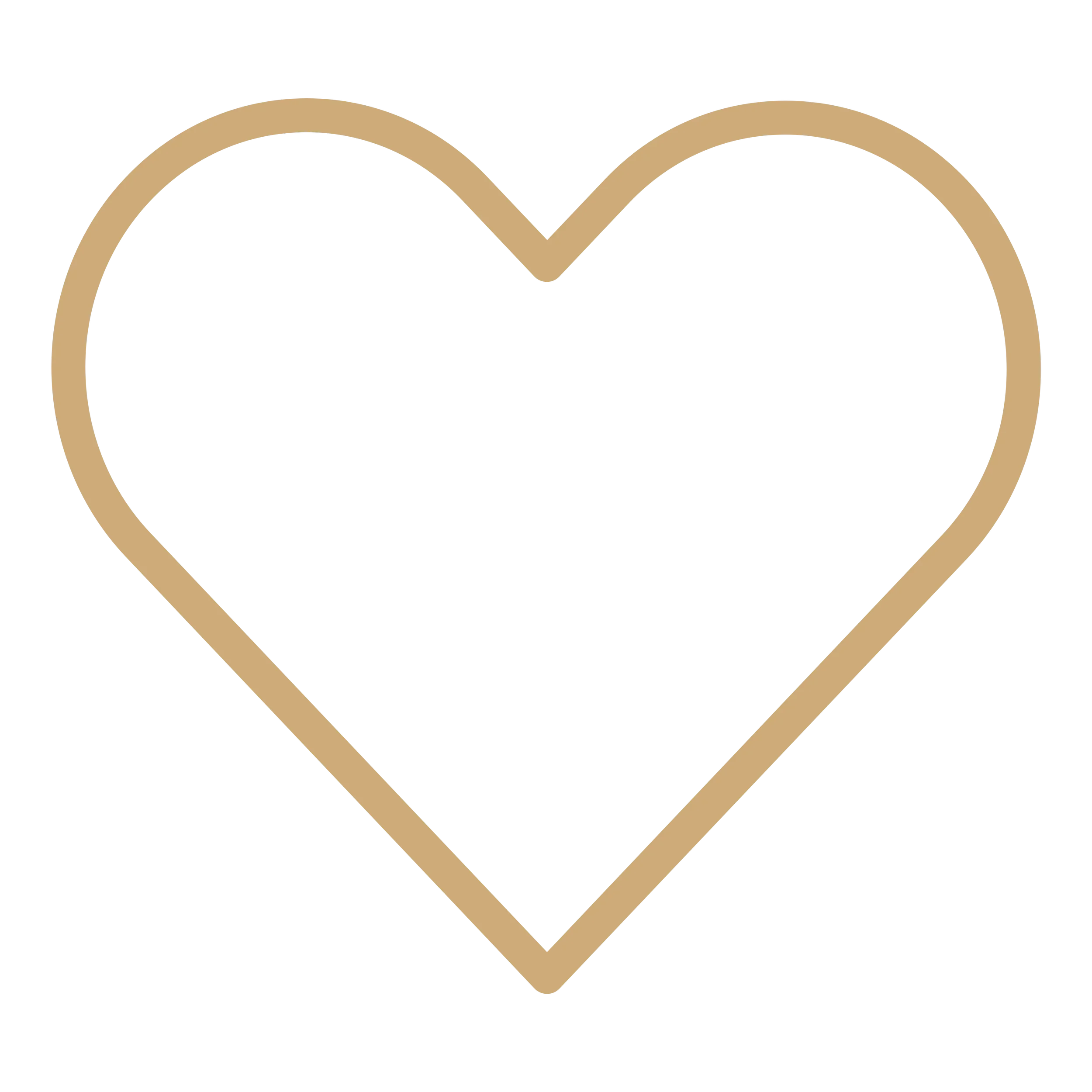 A simple, light brown heart outline on a white background.