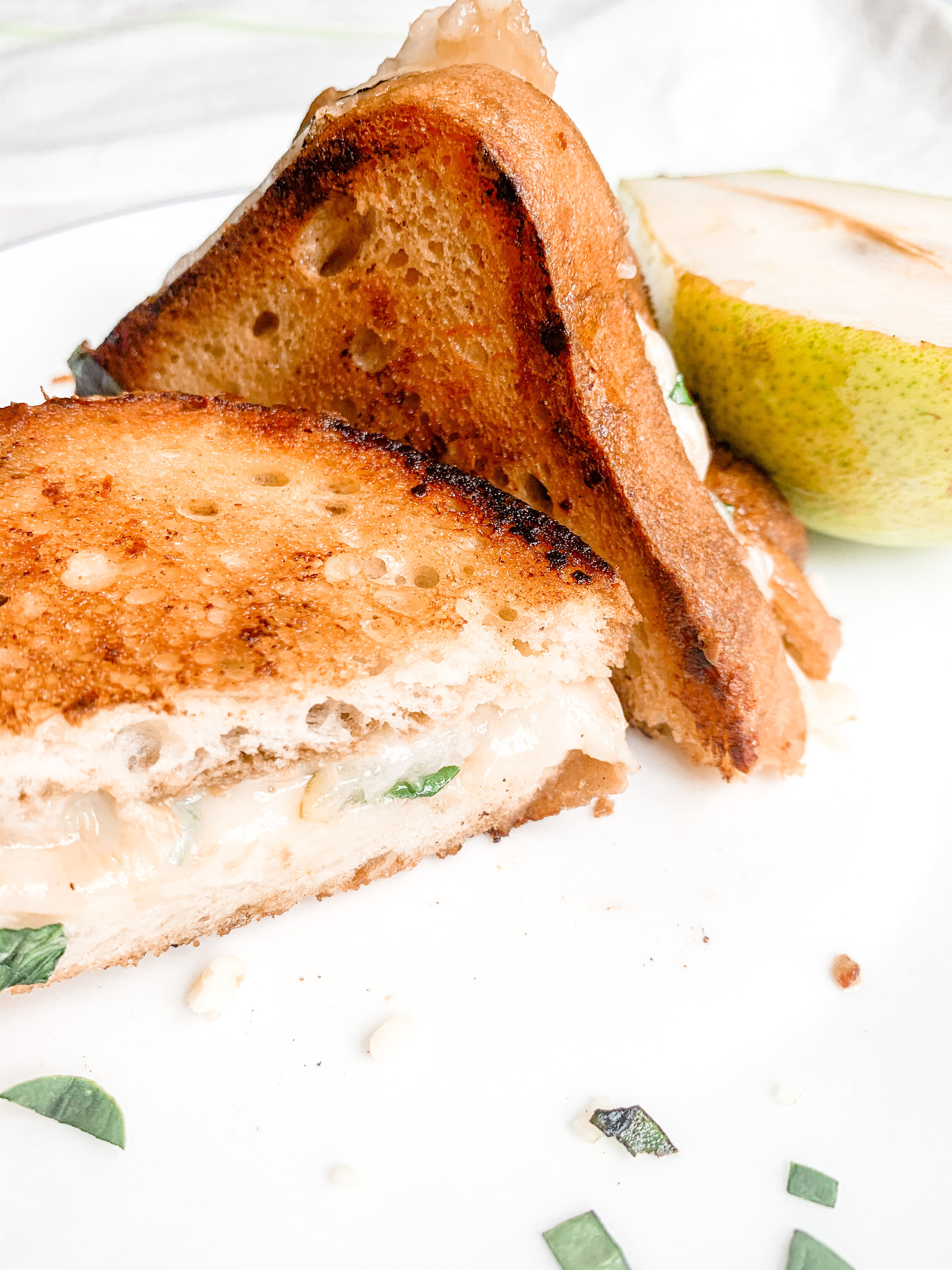 Grilled Gorgonzola and Pear