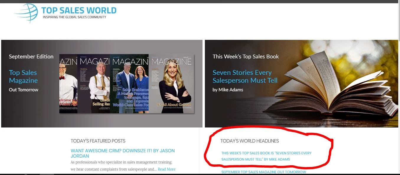 Seven Stories Chosen as 'Top Sales World' Book of the Week