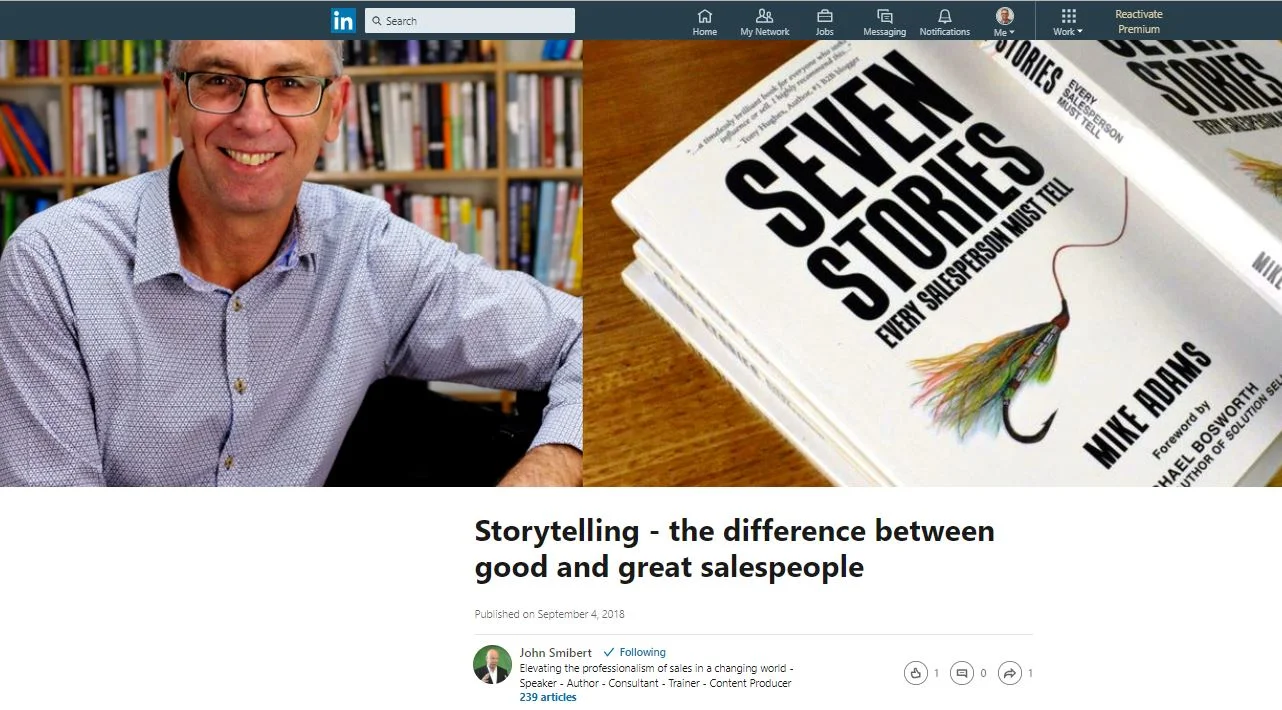 John Smibert, Founder of Sales Masterminds, Reviews Seven Stories