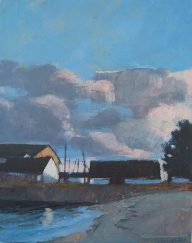  Kathleen Wolf  End of Day , 2018 Acrylic on Mounted Panel 8x10   Courtesy of Artist  