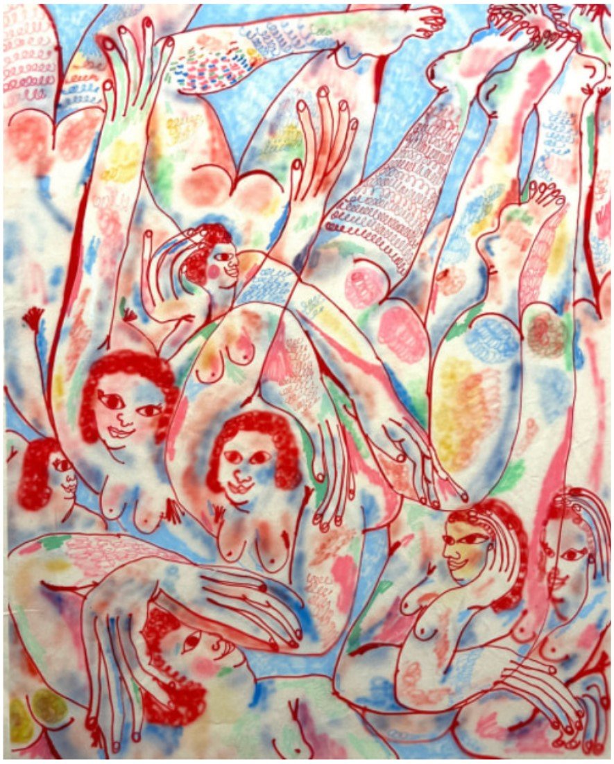 Lot #325 Jeffrey Cheung Seven (2022) Acrylic on canvas 60 x 48" The playfulness and low-brow style of Oakland-based Jeffrey Cheung’s contorted nude figures has quickly gained traction within the Bay Area’s ever-changing art scene. Cheung’s hum