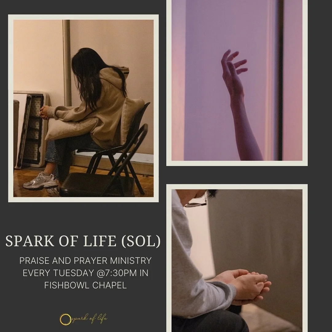 Welcome back SOL!! We are so excited to see what God has planned for us this semester. Our Tuesday ministry will be resuming as normal starting THIS WEEK at FISHBOWL CHAPEL. Also, be on the lookout for updates regarding our other ministry days:))