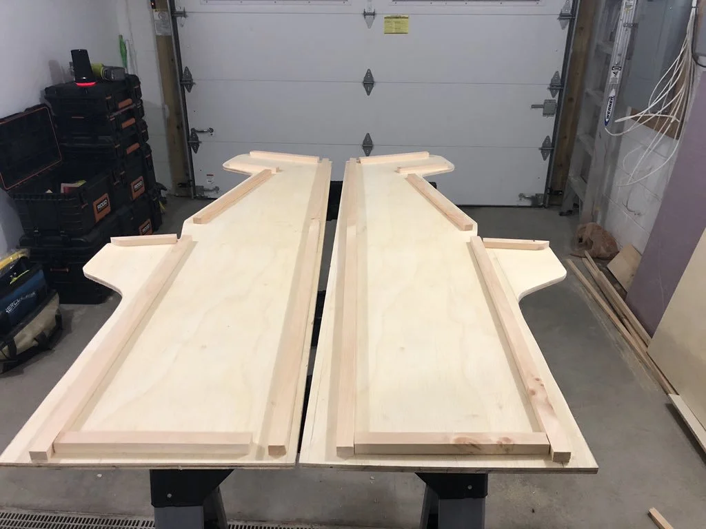 Sides with cleats attached. The front/back panels screw into these cleats