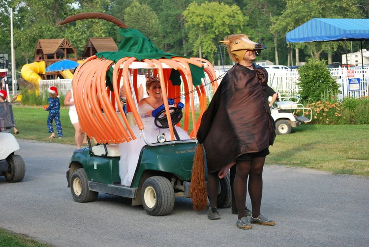 Cinderella’s Horse-Drawn Carriage July 4th Golf Cart Parade 2013