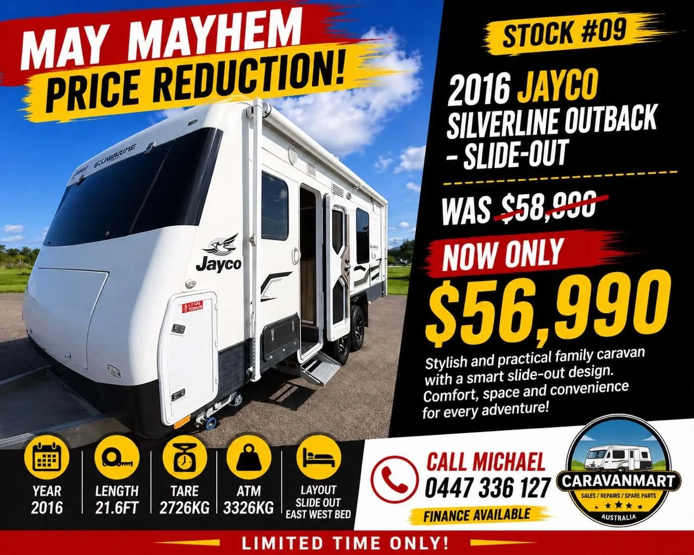 *** PRICE REDUCED*** Stock #09 Jayco Silverline SLIDE OUT 