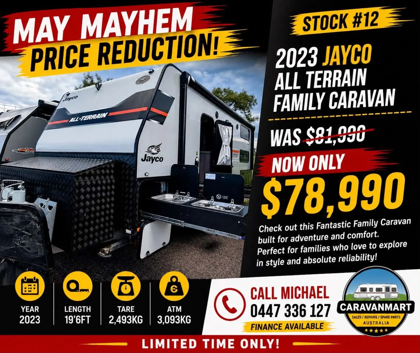 PRICE REDUCED - Stock #12 Jayco All terrain Bunks 