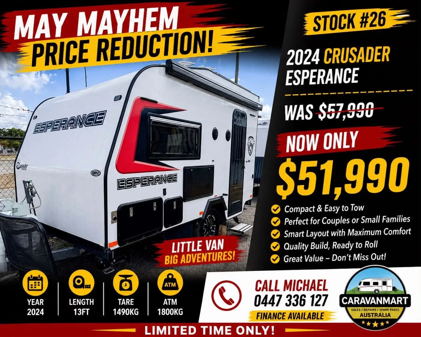 PRICE REDUCED - Stock 28 #Crusader Esperance 