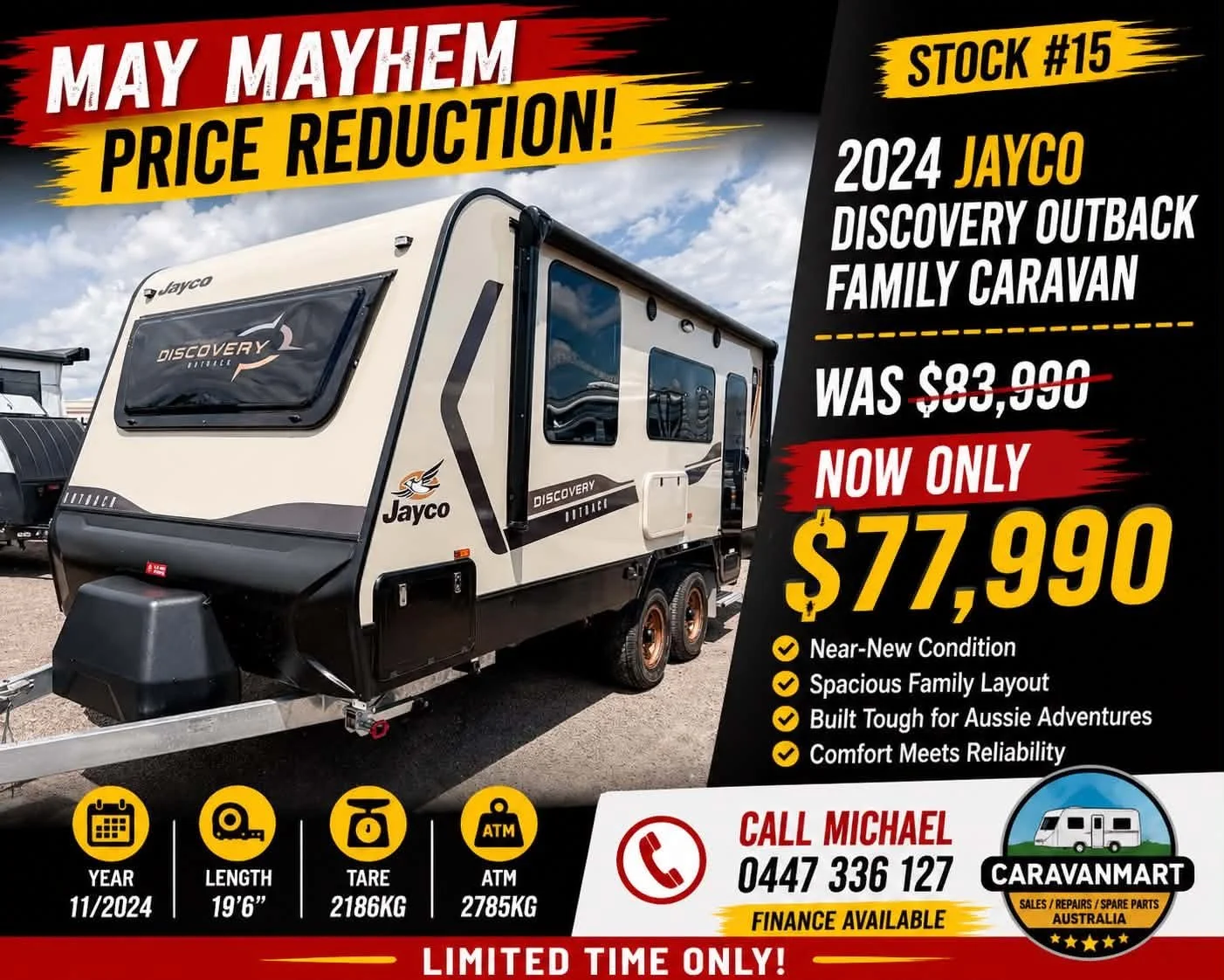 PRICE REDUCTION Stock #15 Jayco Discovery OUTBACK