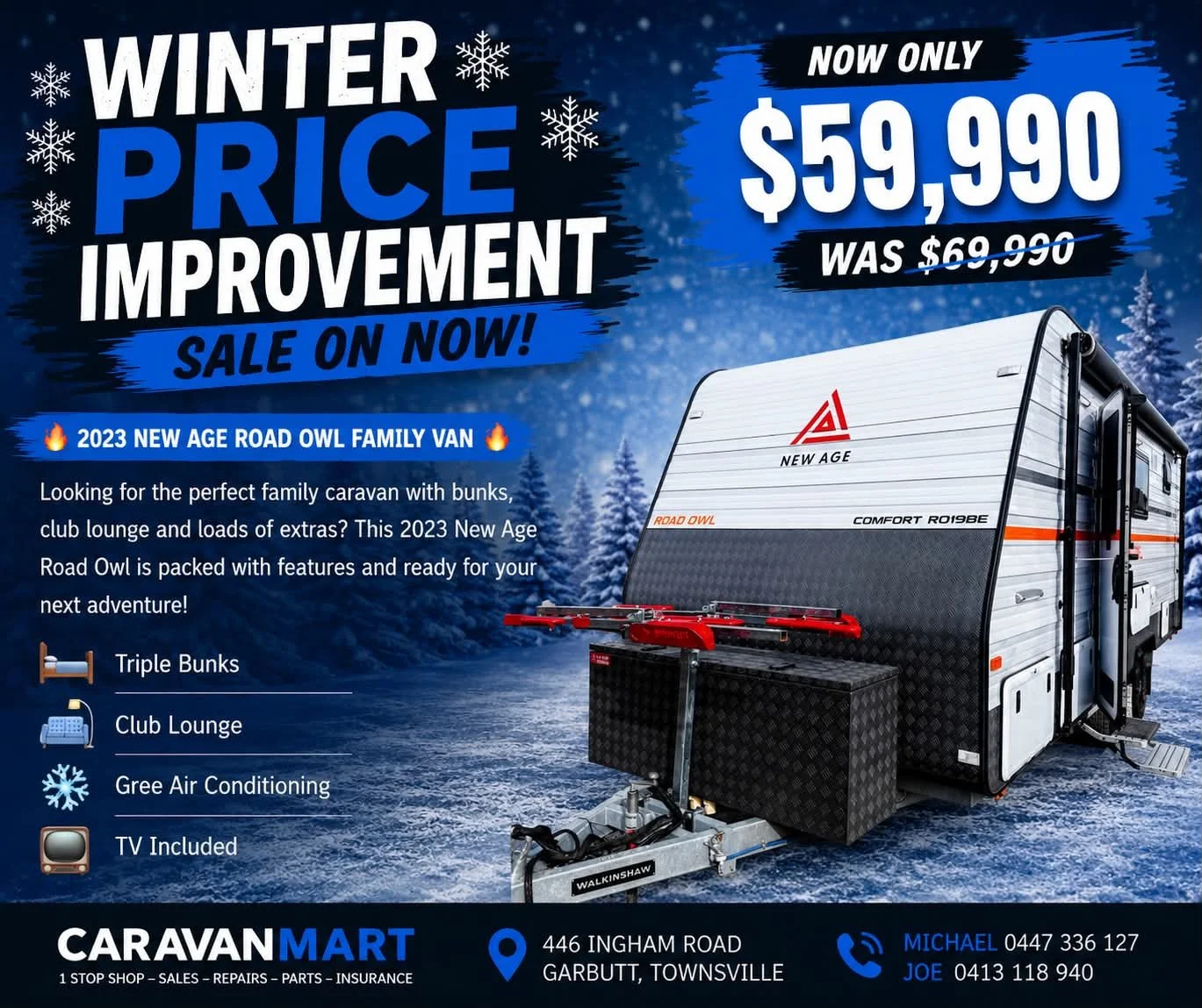 PRICE REDUCED $59,990 Stock #17 2023 NEW AGE ROAD OWL FAMILY VAN