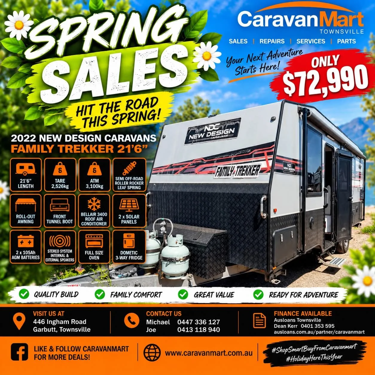 Stock #24 2022 NEW DESIGN CARAVANS FAMILY TREKKER 21’6” 