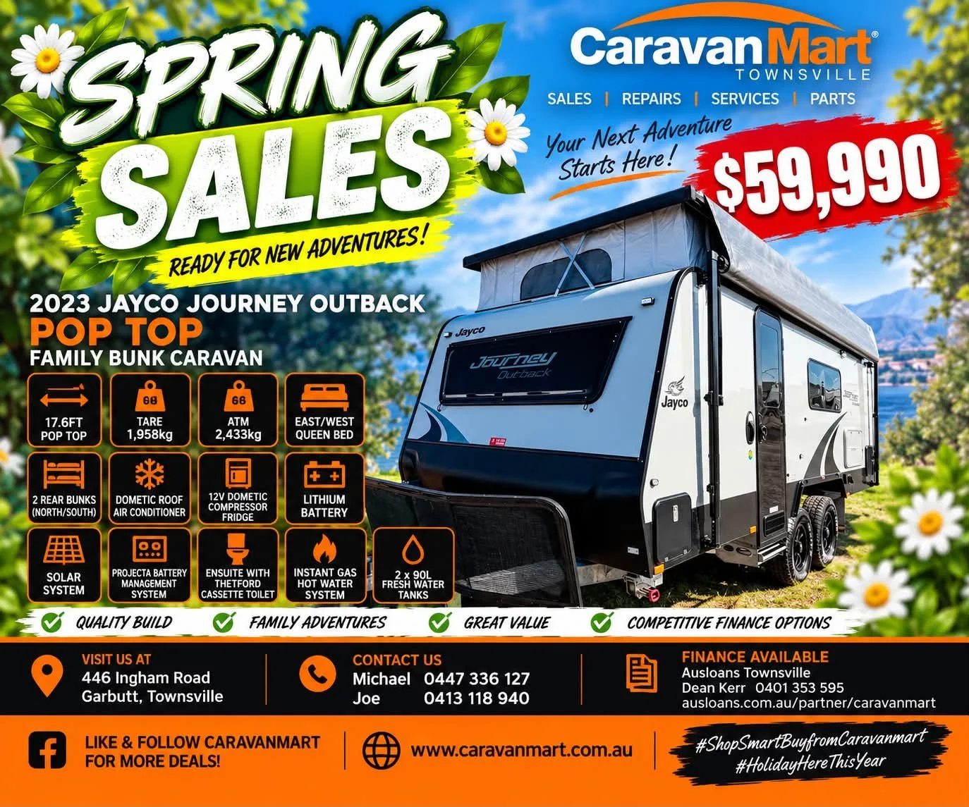 Stock #7 Jayco Journey Outback Pop Top – Family Bunk Caravan
