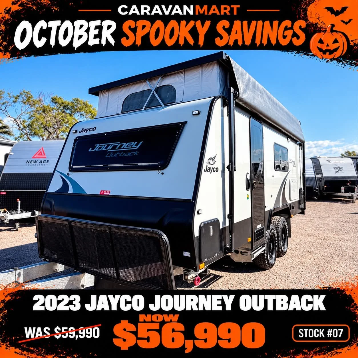 Stock #7 Jayco Journey Outback Pop Top – Family Bunk Caravan