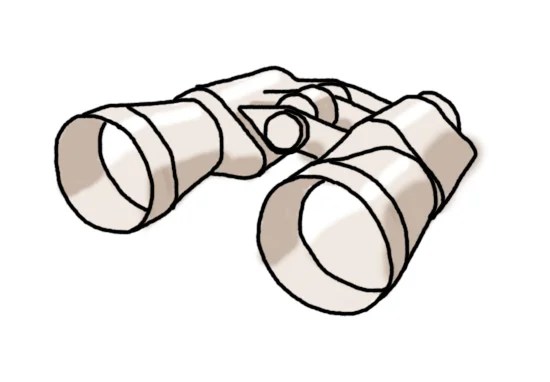 cartoon of a pair of binoculars
