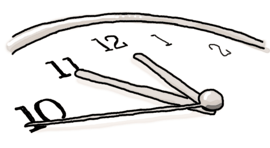 cartoon of ticking clock