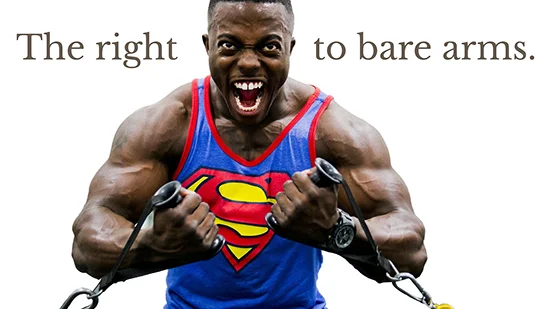 Bodybuilder with sleeveless top