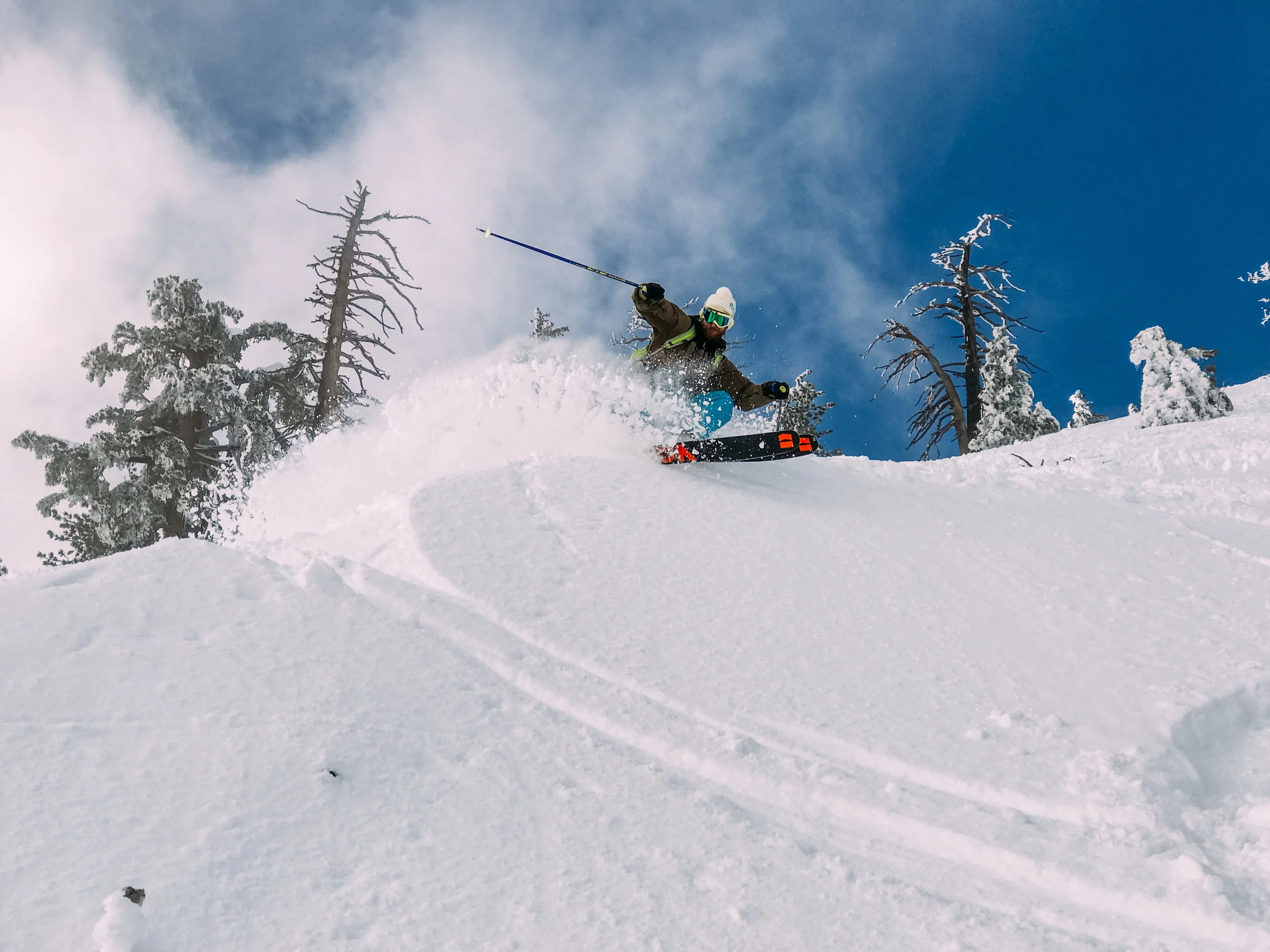 Skiing Pow on Blackcomb Crystal Zone.