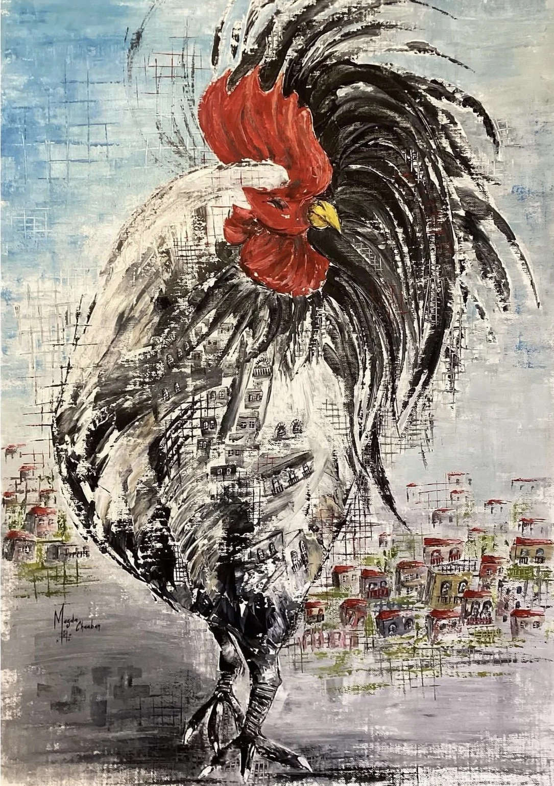 Acrylic on Jute 135 x 93 cm