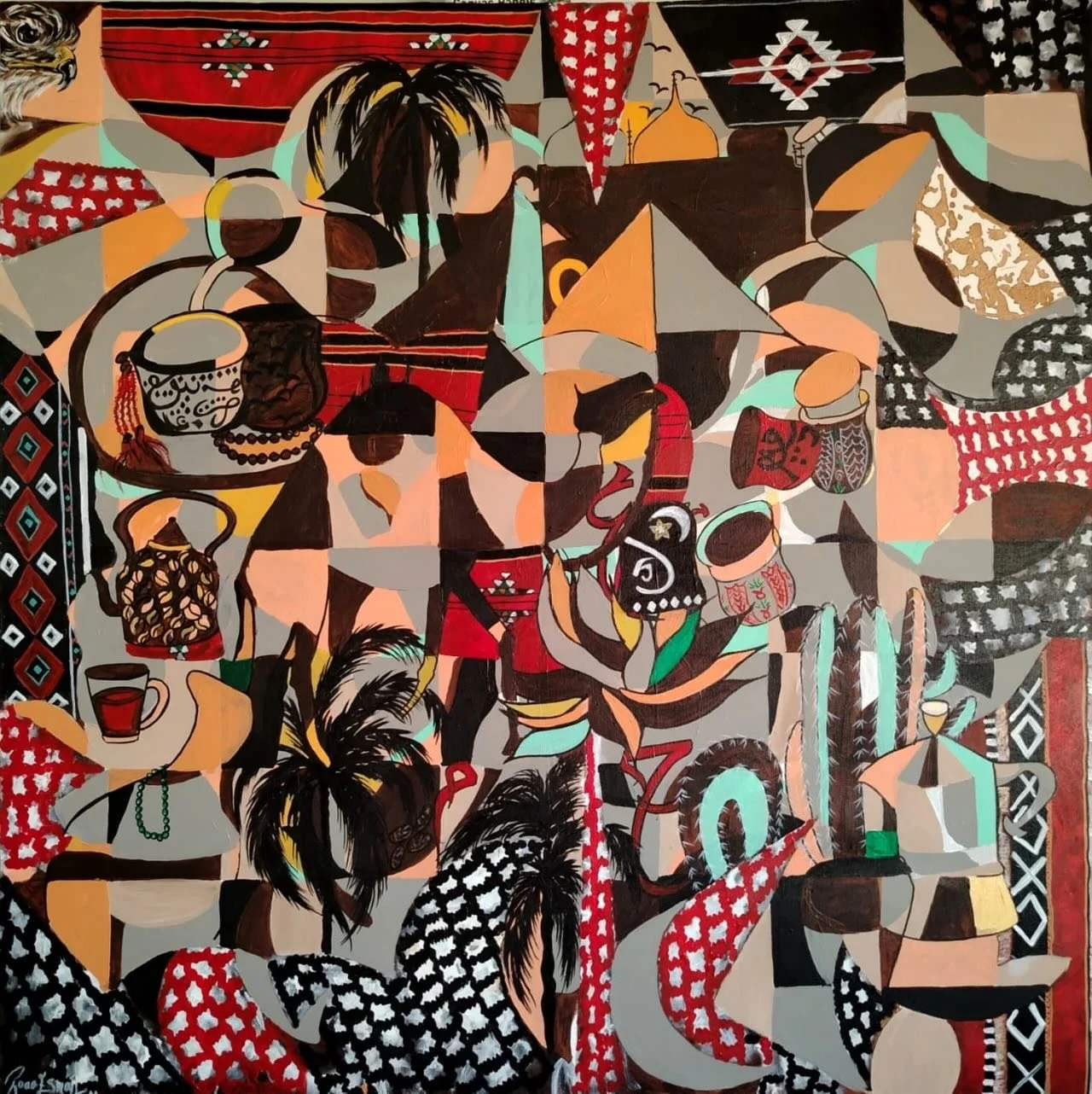 Roaa Esmail 
Acrylic on Canvas
100x100cm