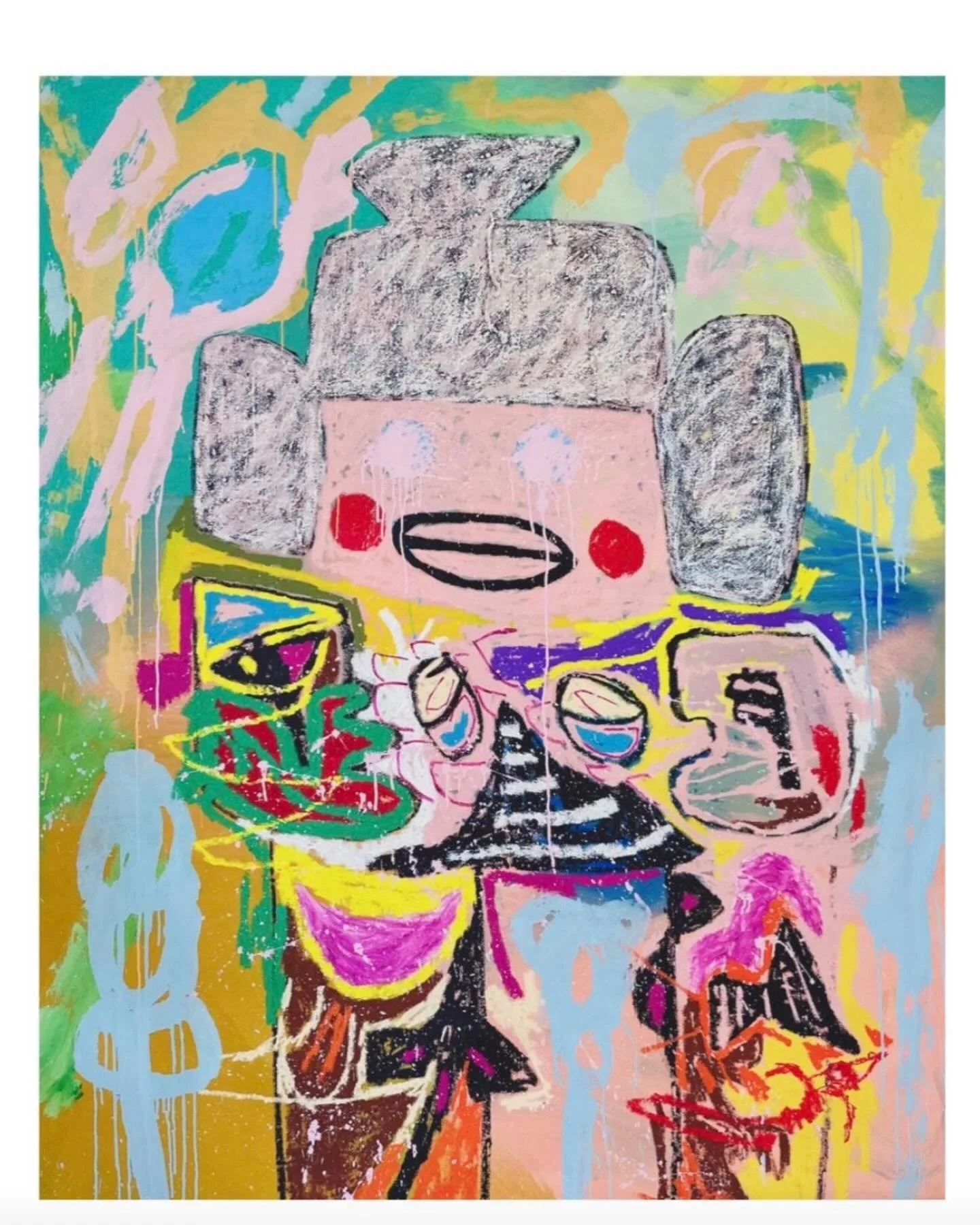 Adam Handler
Outside of Delrey
76 x 58 inches / 193 x 147 cm
Oil stick and acrylic on canvas