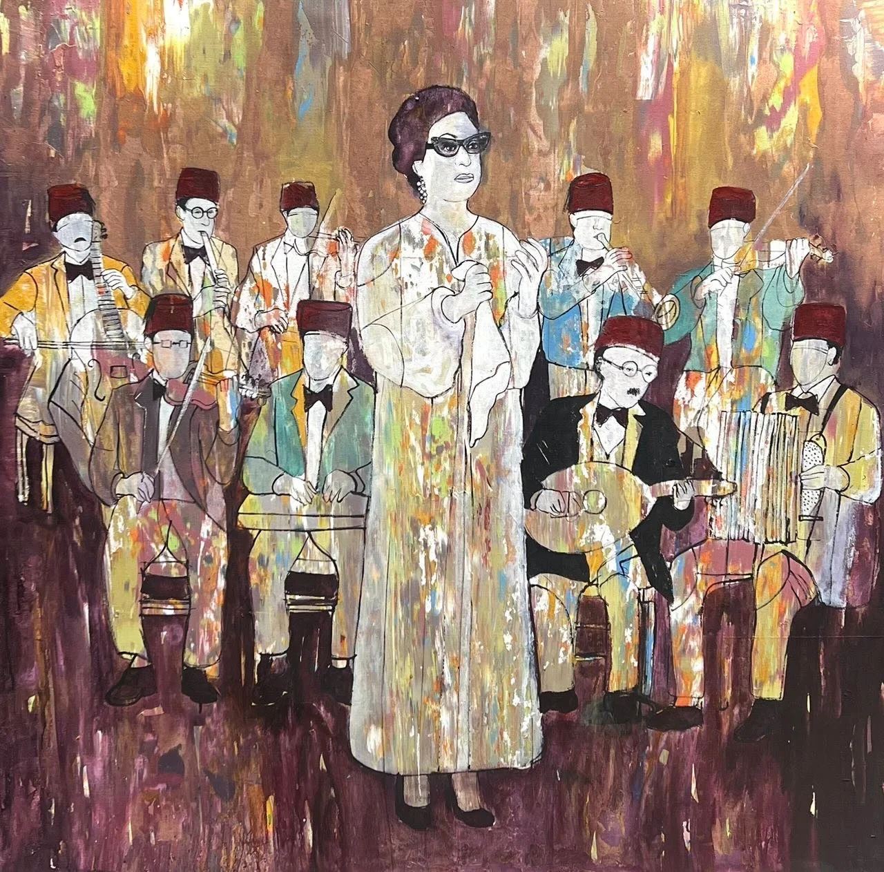 Nour Kawa
El Sitt
Acrylic on Canvas
150x150cm