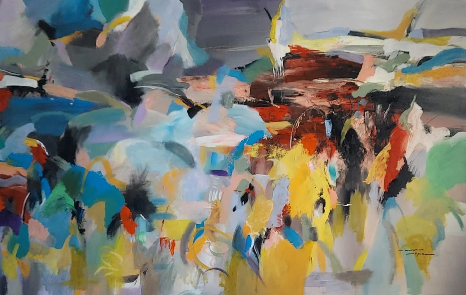 Hazem Akil 
Acrylic on Canvas
200x110cm
