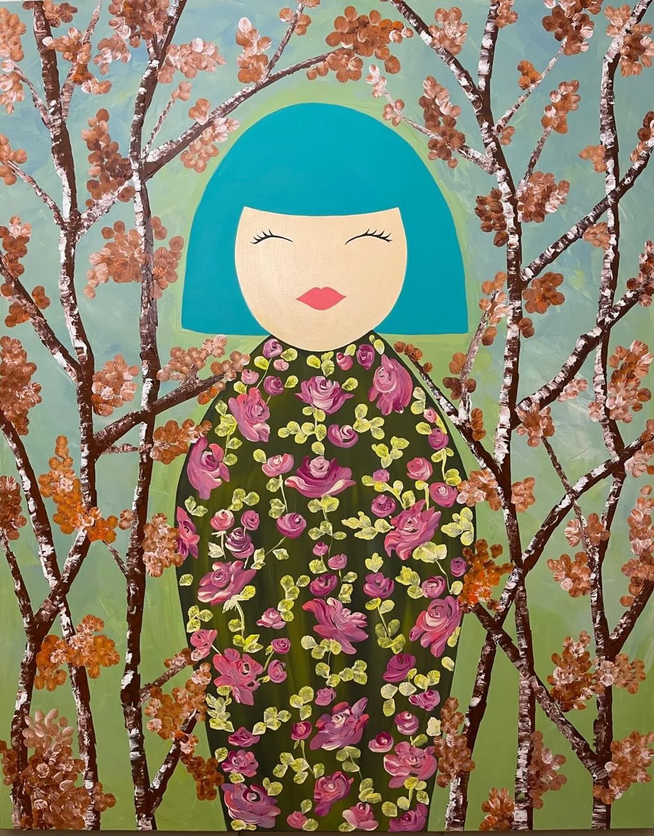 Elie el Khalil 
Cherry Blossom
Acrylic on Canvas
130x105cm