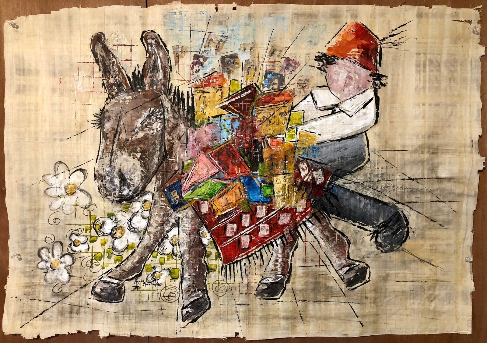 Le Vagabond %22, acrylic on papyrus, 93x66cm.jpeg