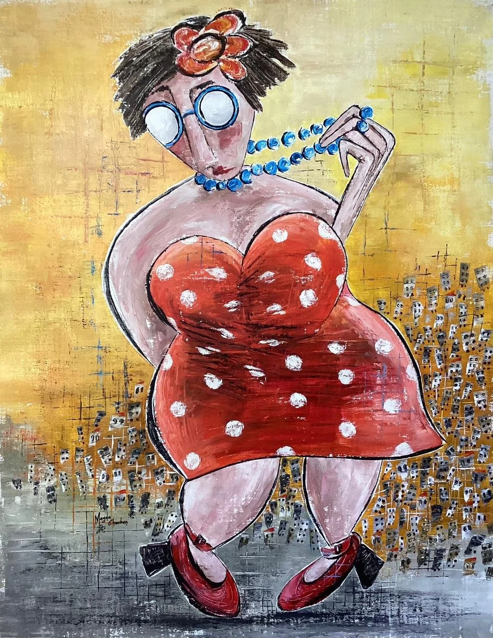 C1-00017-Téléphone Cassé-Acrylic on jute-130 x 100 cm.jpg