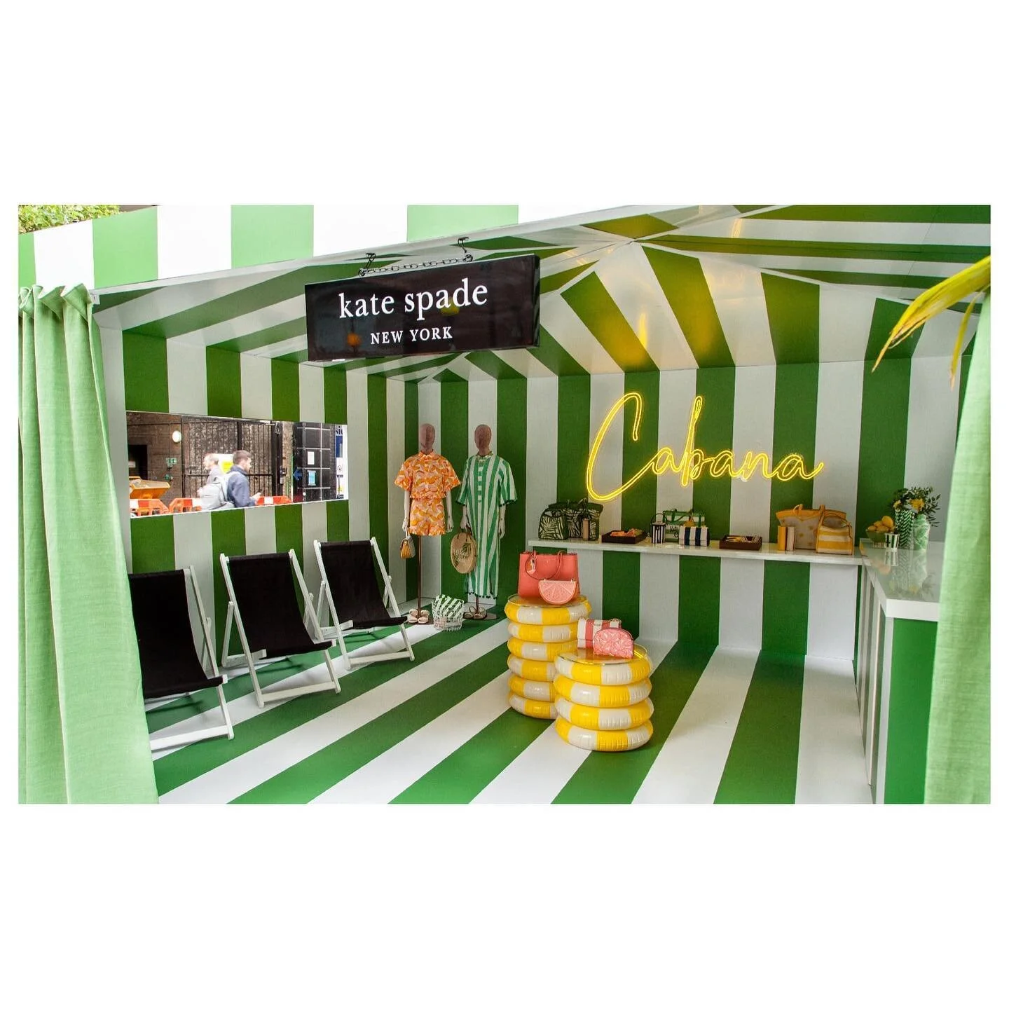 Recent design work with @incaevent.
Kate Spade Cabana Pop Up. 

📸 Edward Grant &amp; Vogue UK 

#cabana #eventdesign #summer #stripes #katespade #setdesign