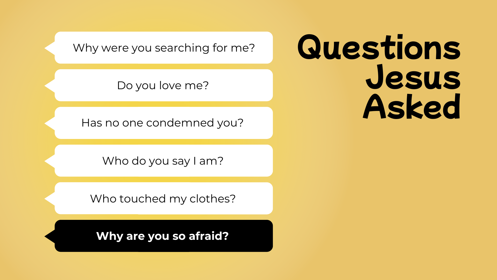 Questions Jesus Asked | Why Are You So Afraid? | Jon Tattersall