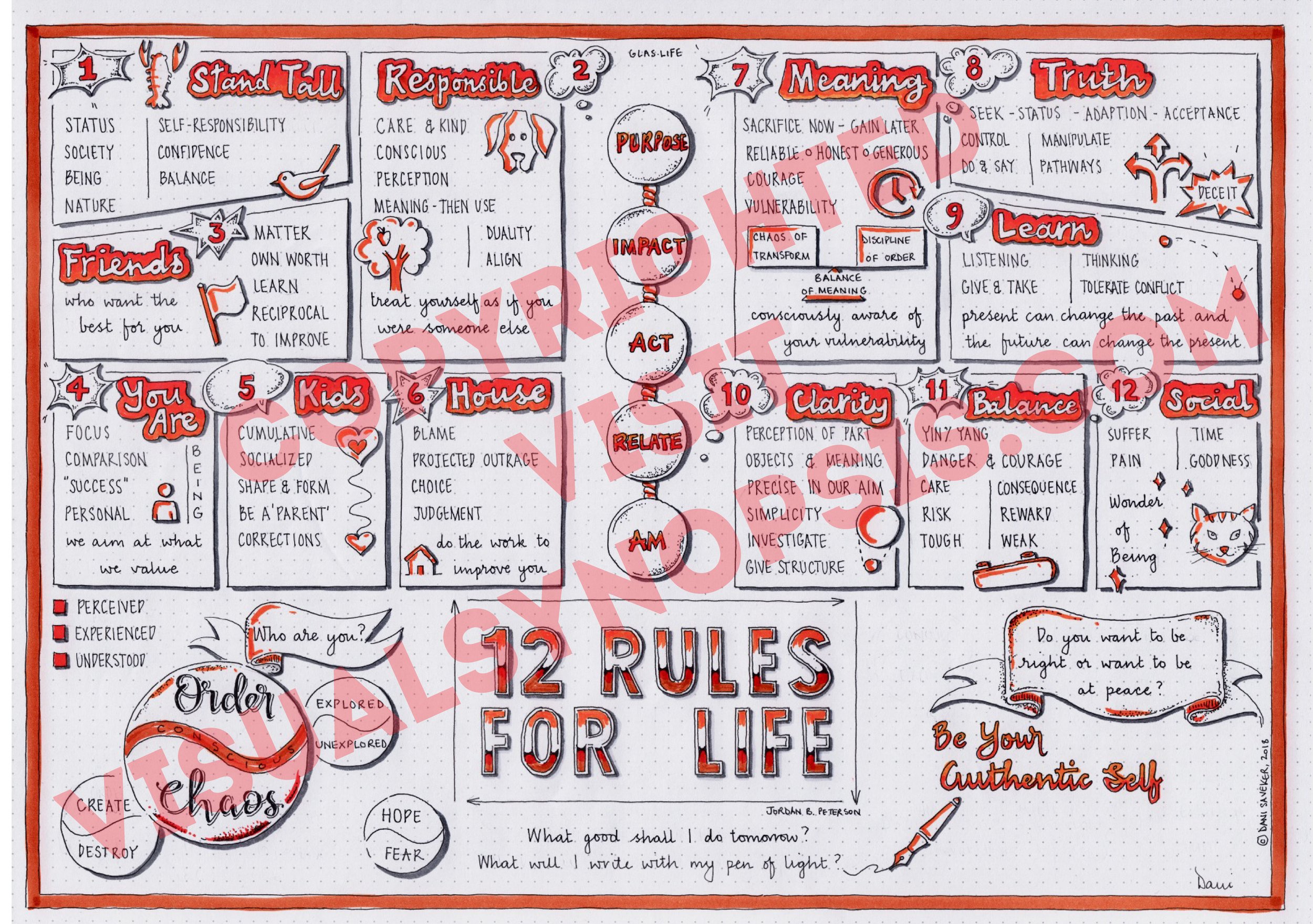 Amplia gama Gran cantidad Asimilación 12 Rules for Life (Jordan B Peterson) Visual Synopsis by Dani Saveker —  Visual Synopsis
