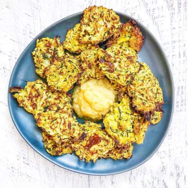 Baked Zucchini Latkes- vegan, gluten free, zero waste