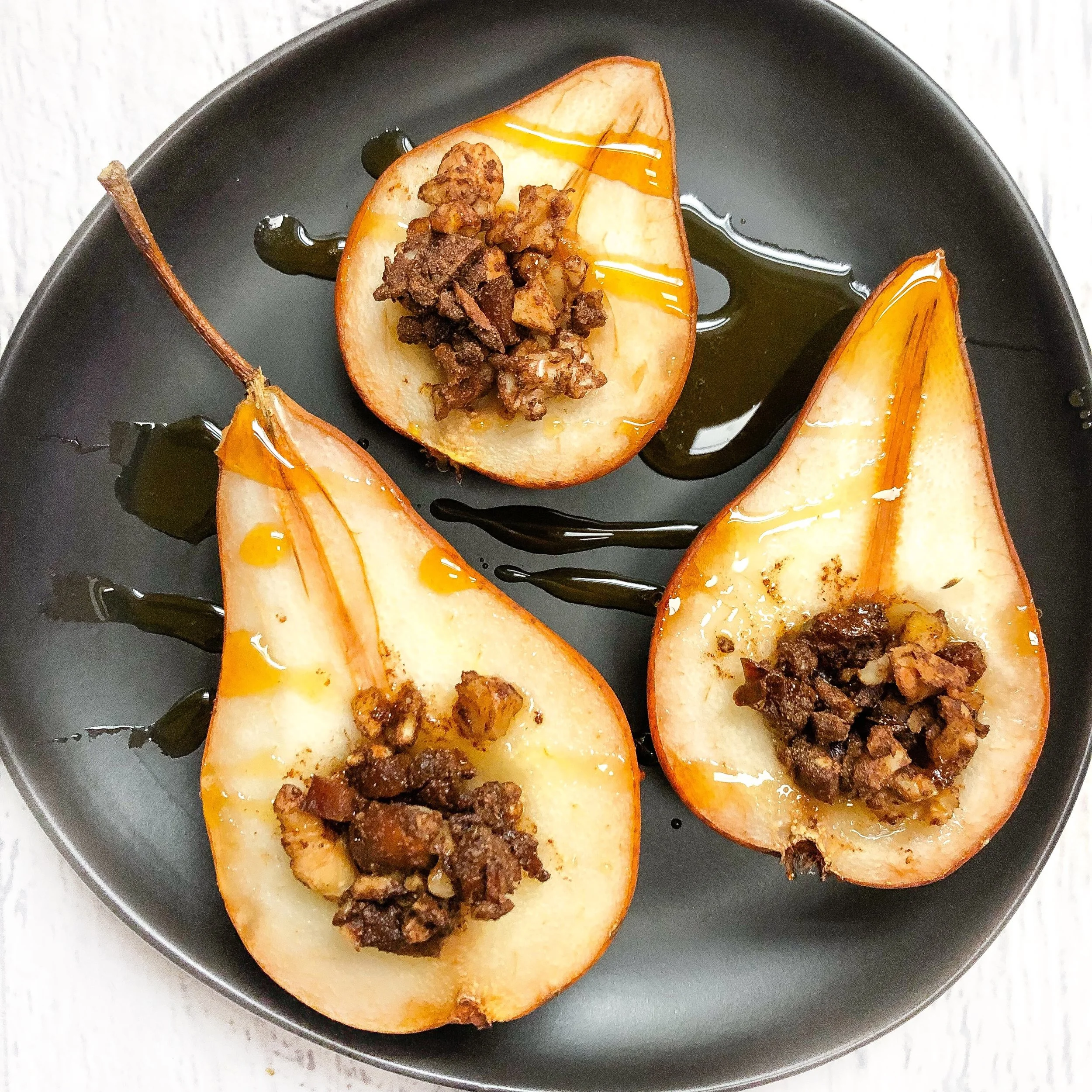 Walnut Date Baked Pears