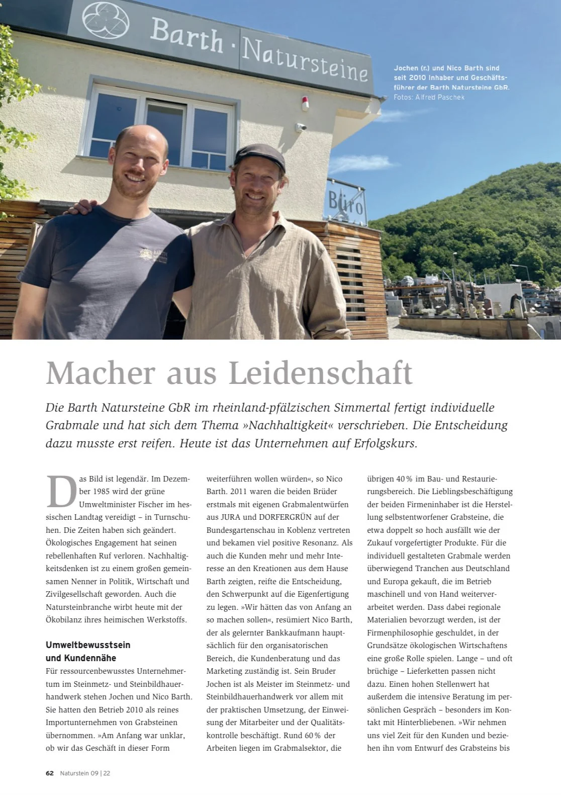 Unternehmensbericht Fachzeitschrift