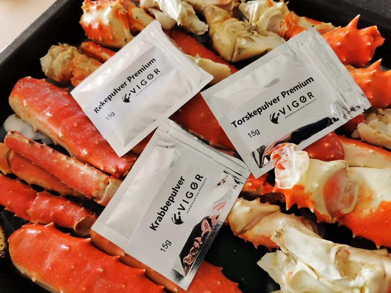 Kongekrabbe i hvitsaus med Vigør smakstilsetninger