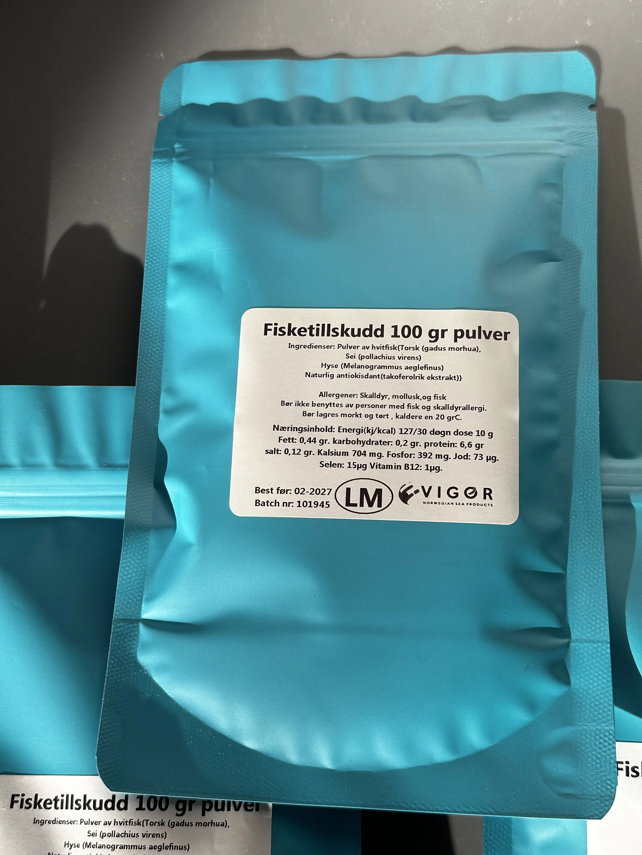 Fisketilskudd pulver 100 gr(best før: 02-2027)