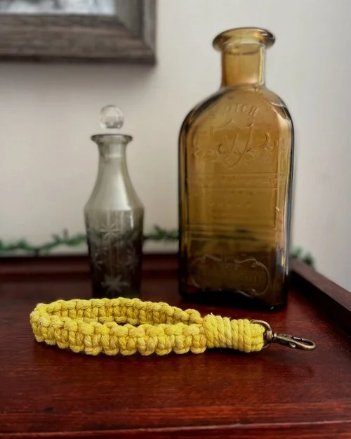 Macrame Keychain in Mustard