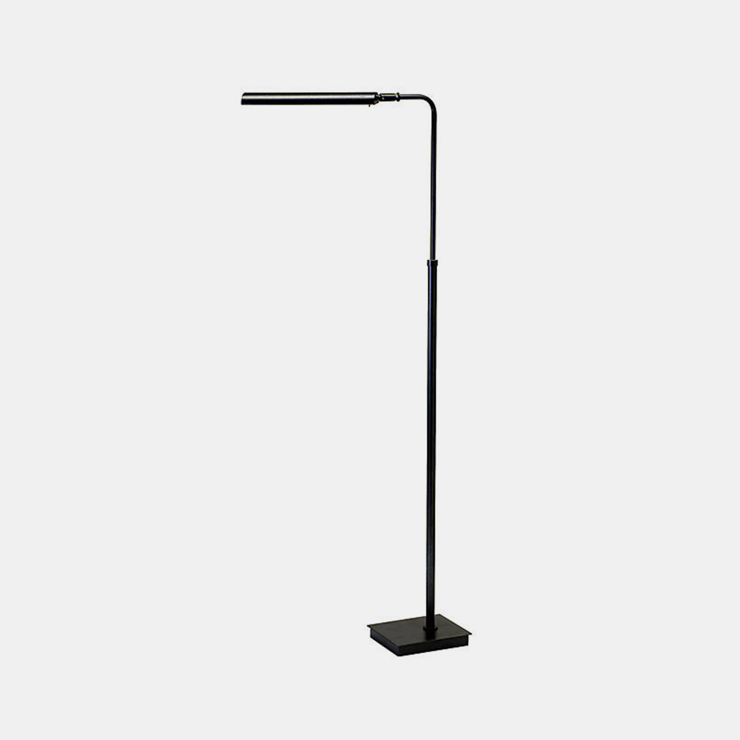 Matte Black Adjustable Floor Lamp Base width 7.25", depth 6". Fixture width 11.25", height adjustable from 37" to 46.5", depth 17". Shade width 11.25". Available in black (shown), white, and gunmetal. Also available as table lamp. SKU001948HOT