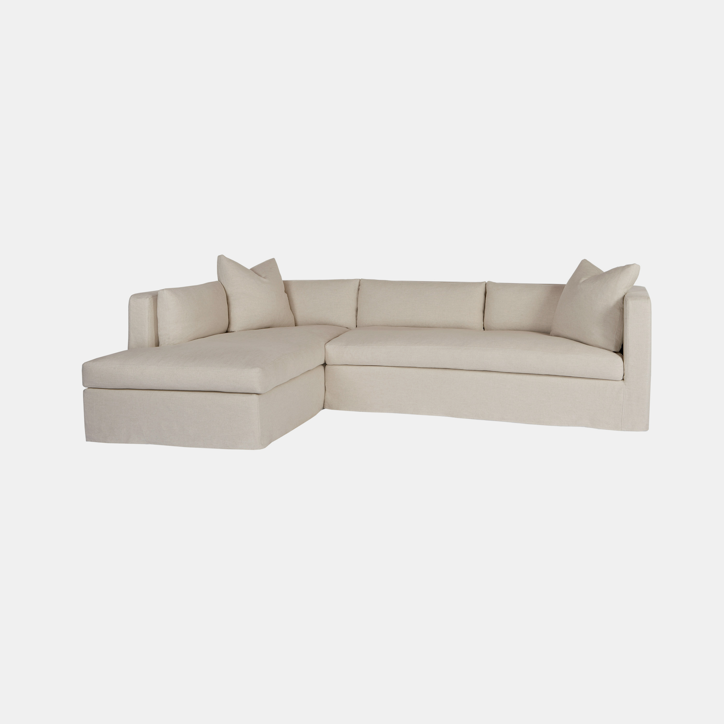 Agosto Sectional 125"w x 28"h x 84"d  Available slipcovered and upholstered. SKU13892CSC