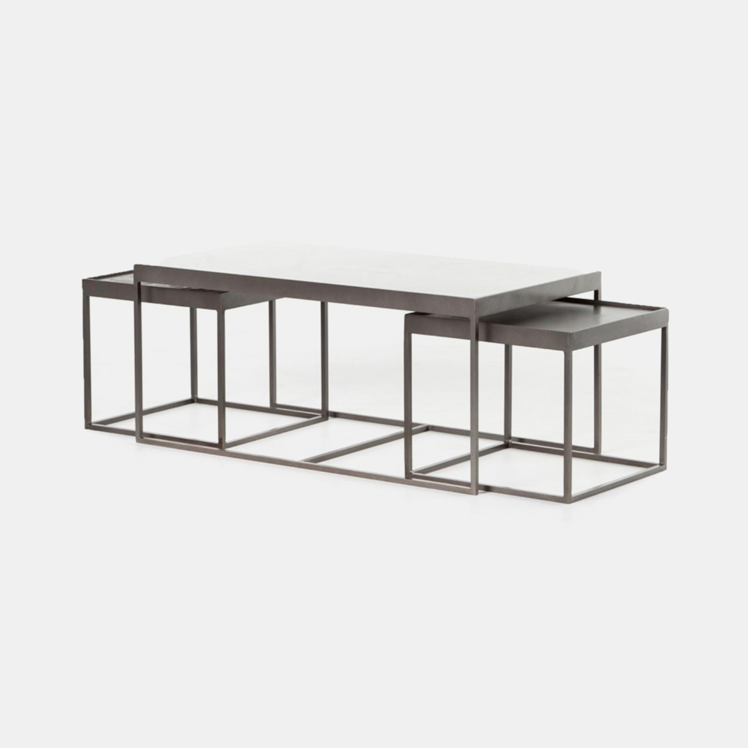 Evelyn Nesting Coffee Tables 36"w x 20"d x 16"h overall 16"W x 16"D x 14"H each nesting table SKU4409FHS