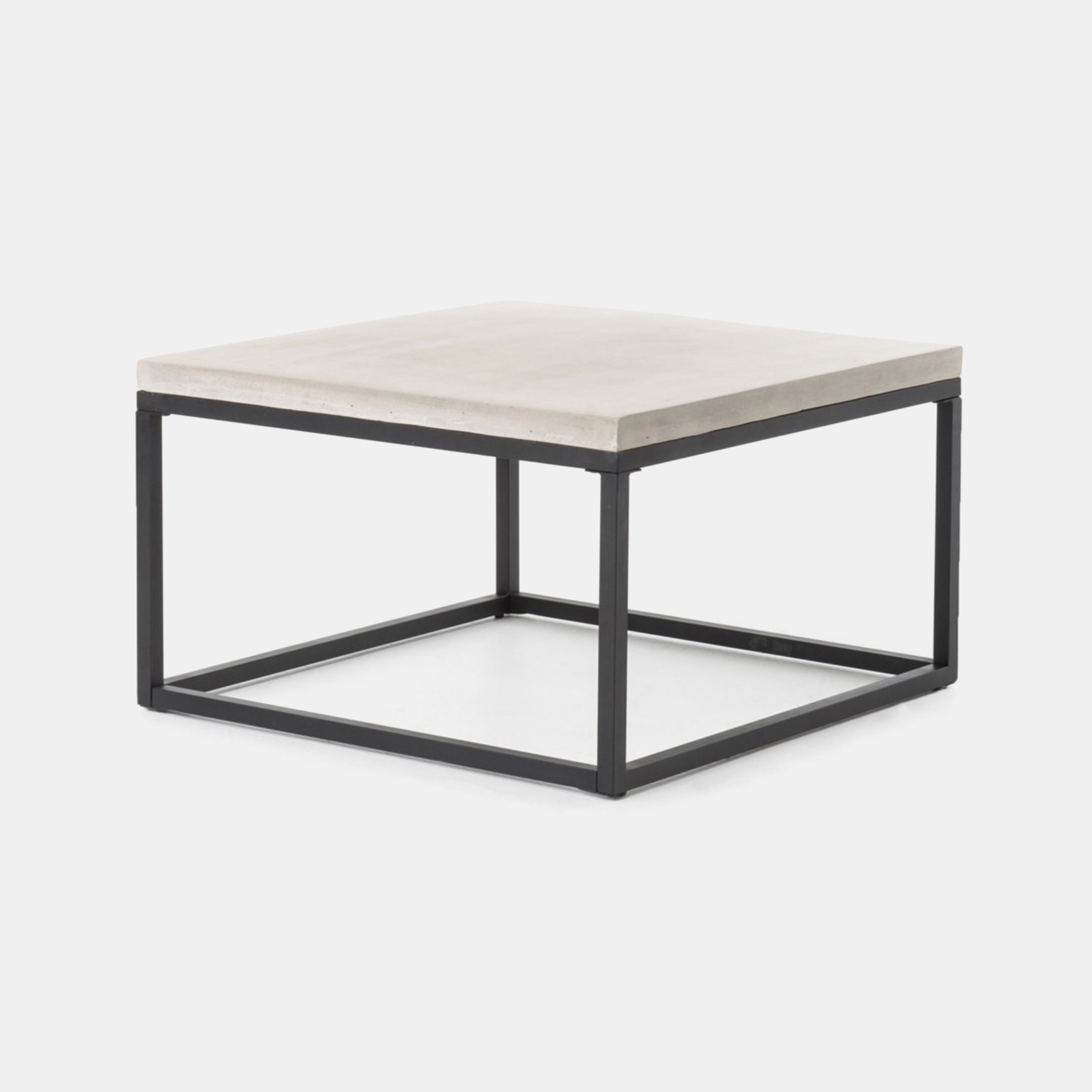 Maximus Coffee Table 29.50"w x 29.50"d x 17.25"h 39.25"w x 19.75"d x 17.25"h Concrete top and iron base. SKU1192FHS