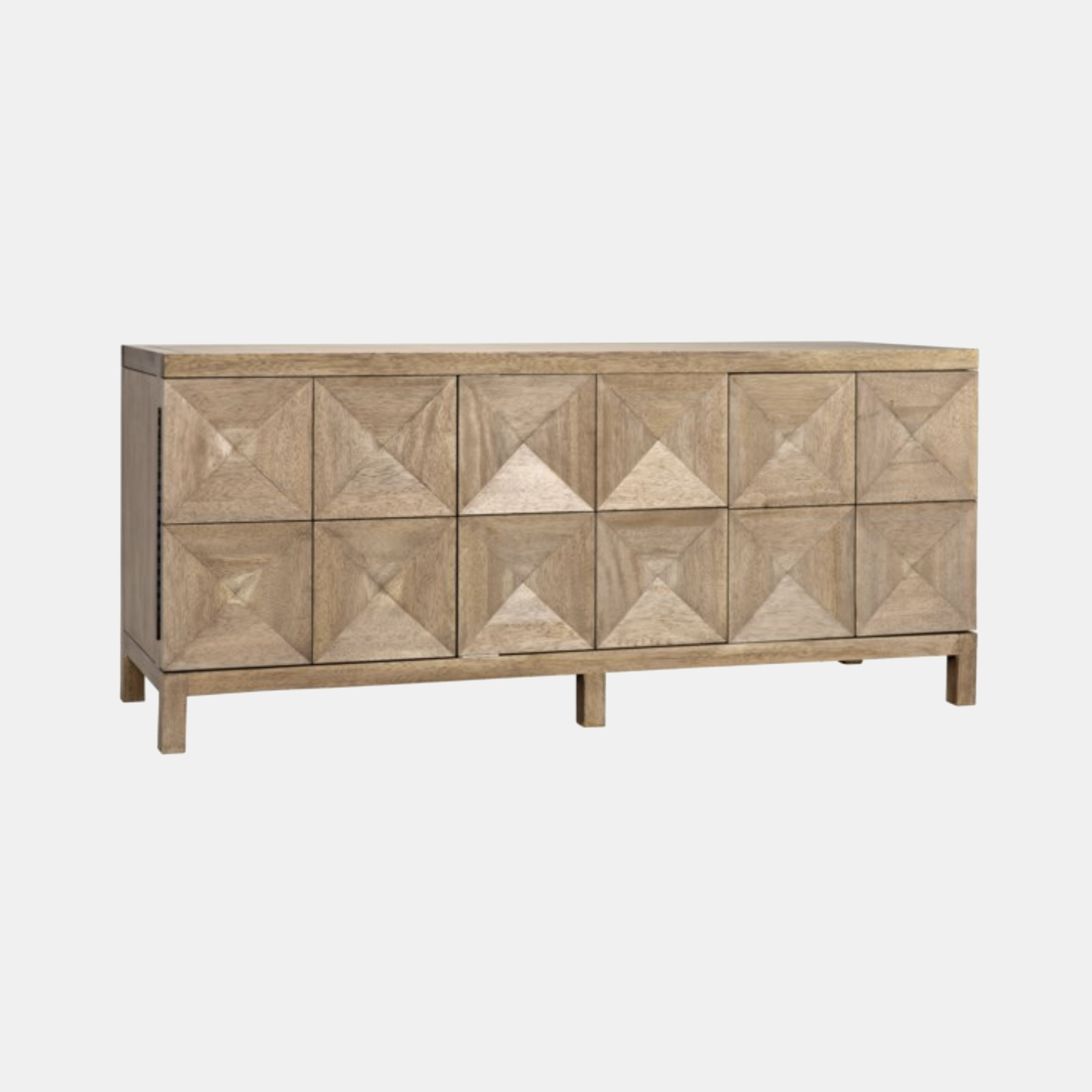 Quadrant Sideboard 76"l x 23"d x 33.5"h Available in washed walnut (shown) and dark walnut. SKU3483NOR